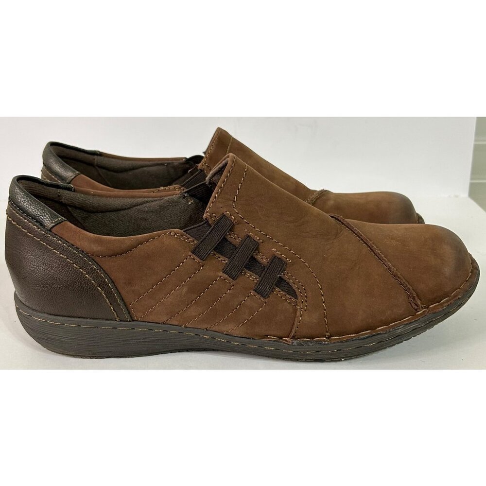 Earth Origins Men's Brown Leather Slip-On Casual Comfortable Shoes Size 11W